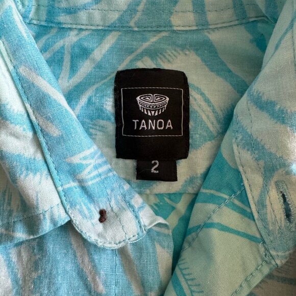 Tanoa Boys Button Down Shirt Size 2 Light Blue - Picture 2 of 3